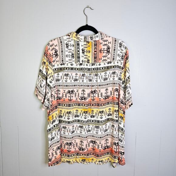 Denim & Co Beach Mens Tropical Beach Vacation Hawaiian Polo Short Sleeve Size 2x - Picture 2 of 8